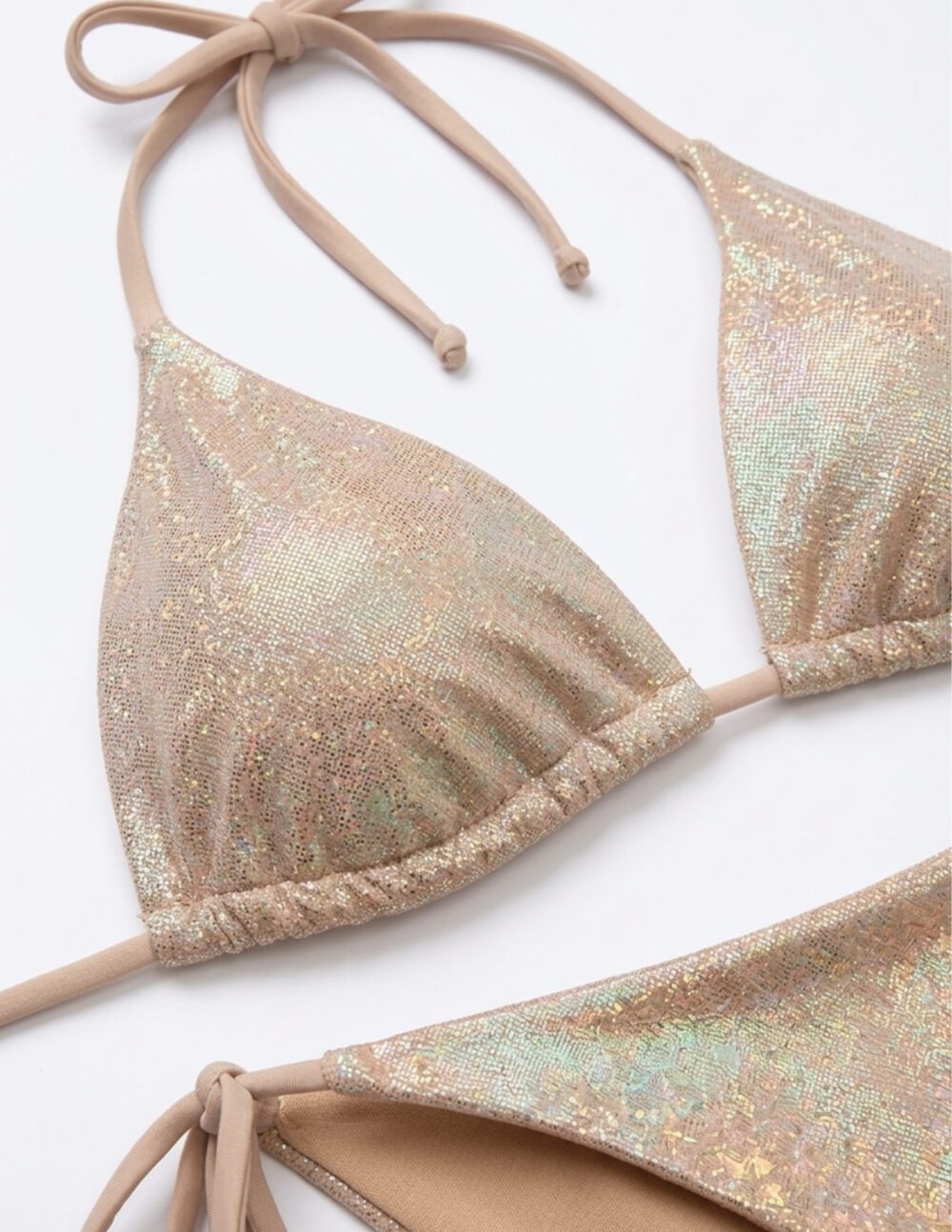Isla Bikini Top — Metallic Beige