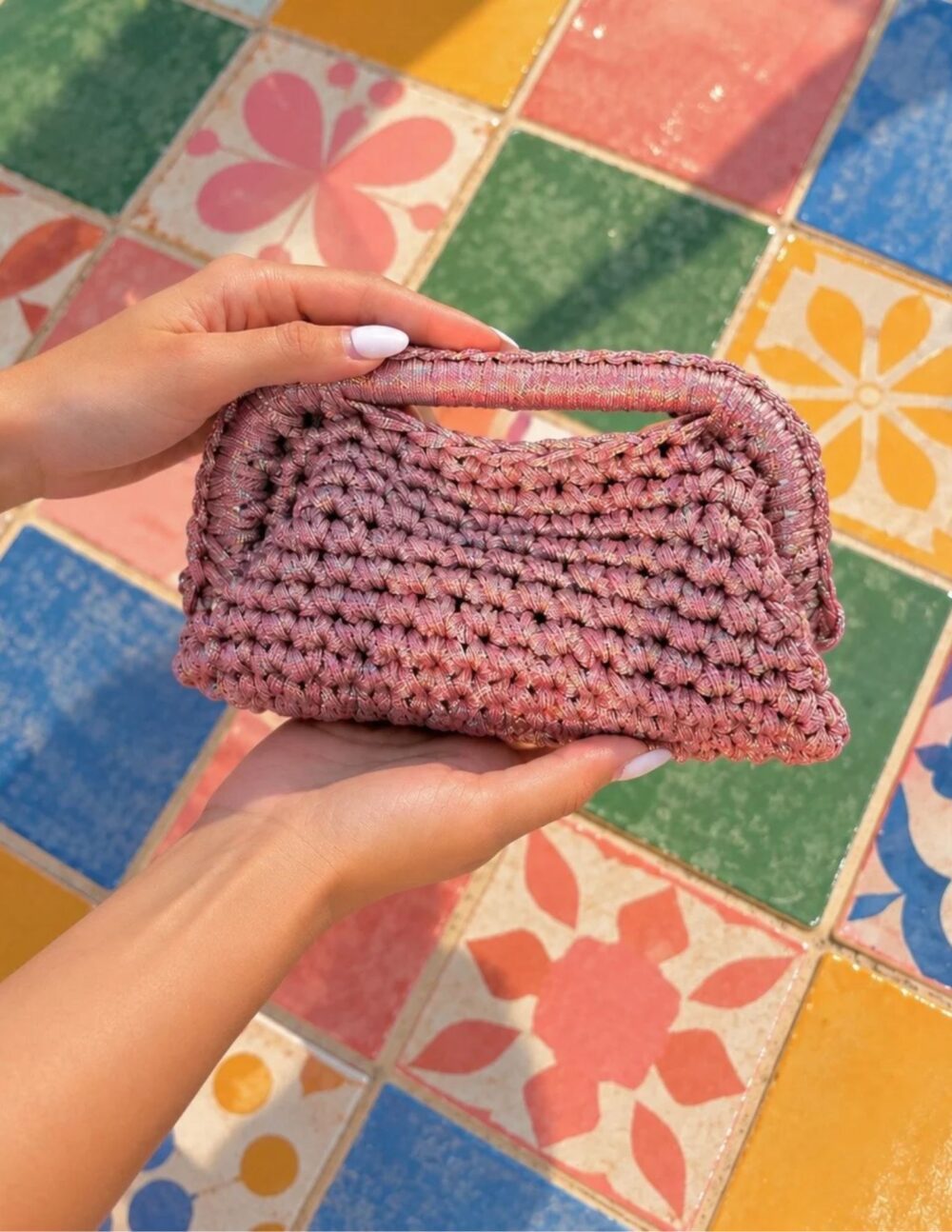Jade Clutch - Pink Sparkly (Small)